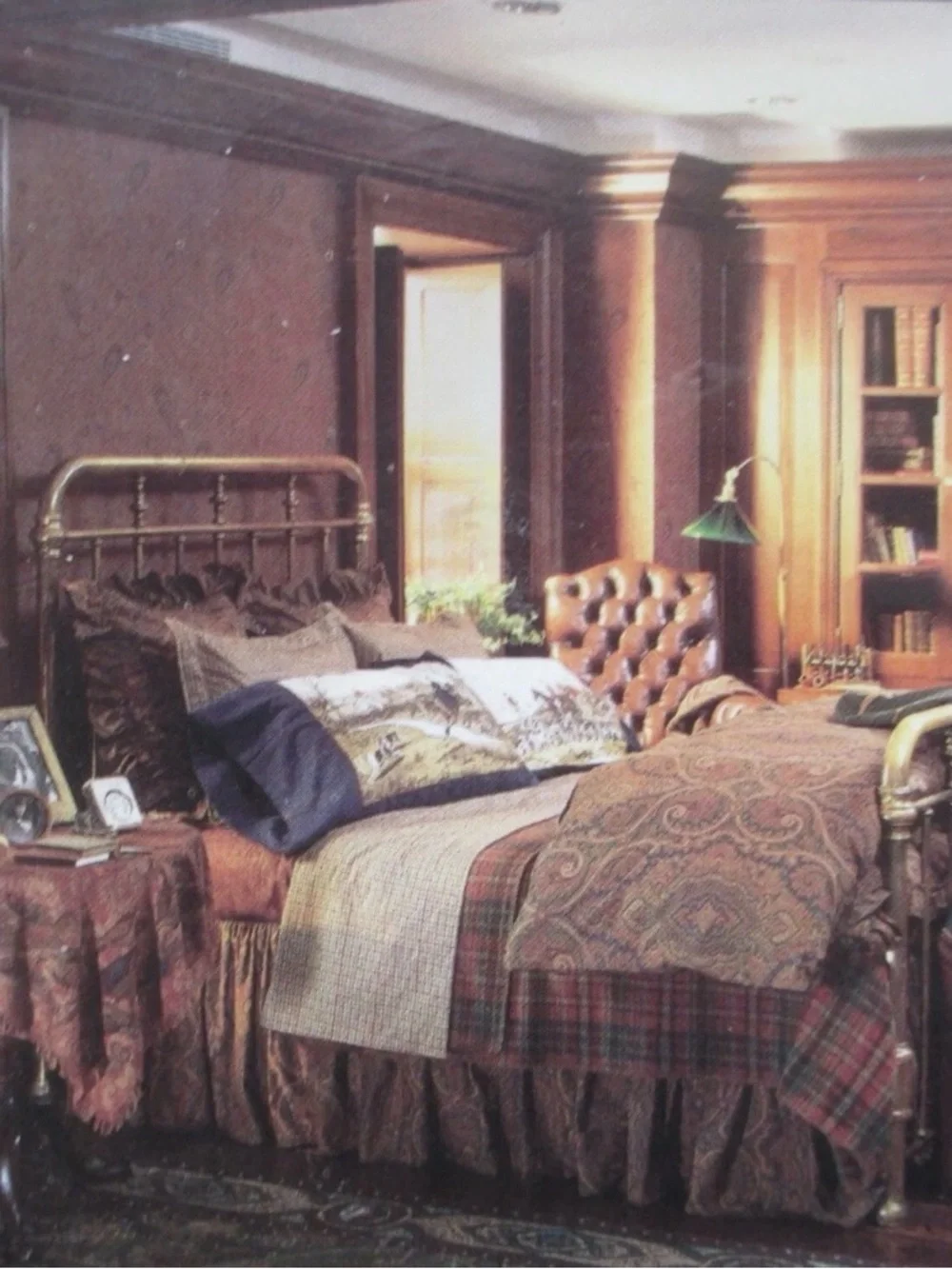 2 Vintage Ralph Lauren Churchill Tattersall  King Pillowcases Brown Plaid Cotton